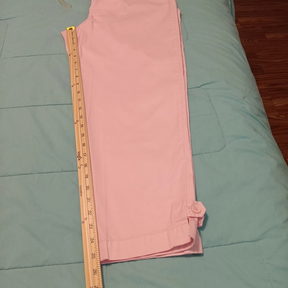 TALBOTS Women's Size 12 Super Crop Pants Pink Twill - Picture 15 of 15
